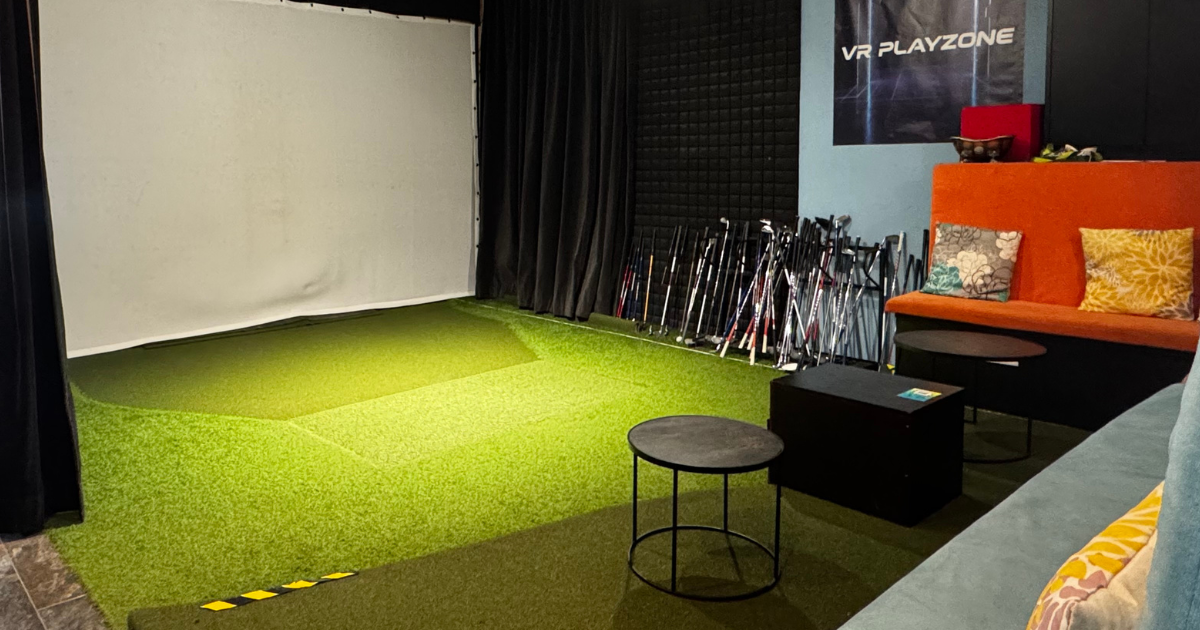 TrackMan golf simulator Alvor Algarve indoor golf Portugal