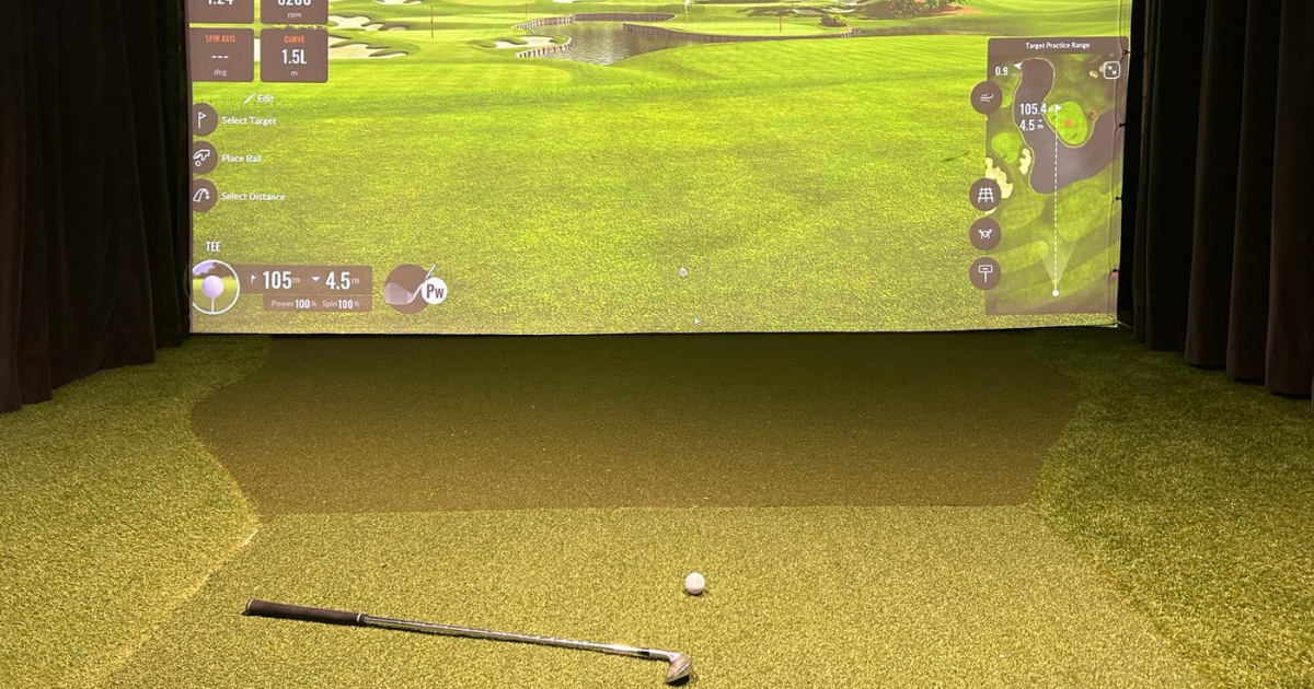 TrackMan games bull's eye closest to pin fun group activity golf simulator