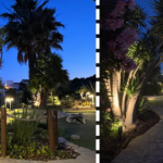 mini golfe à noite campo iluminado luzes Eden Alvor experiência ao fim do dia